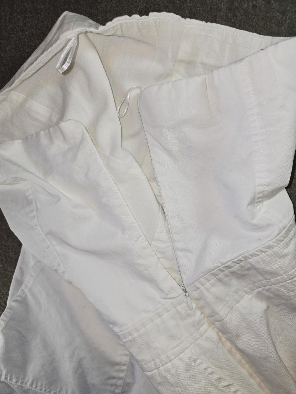 Zara White Strapless Wide-Leg Cargo Jumpsuit Womens Med - Picture 7 of 16